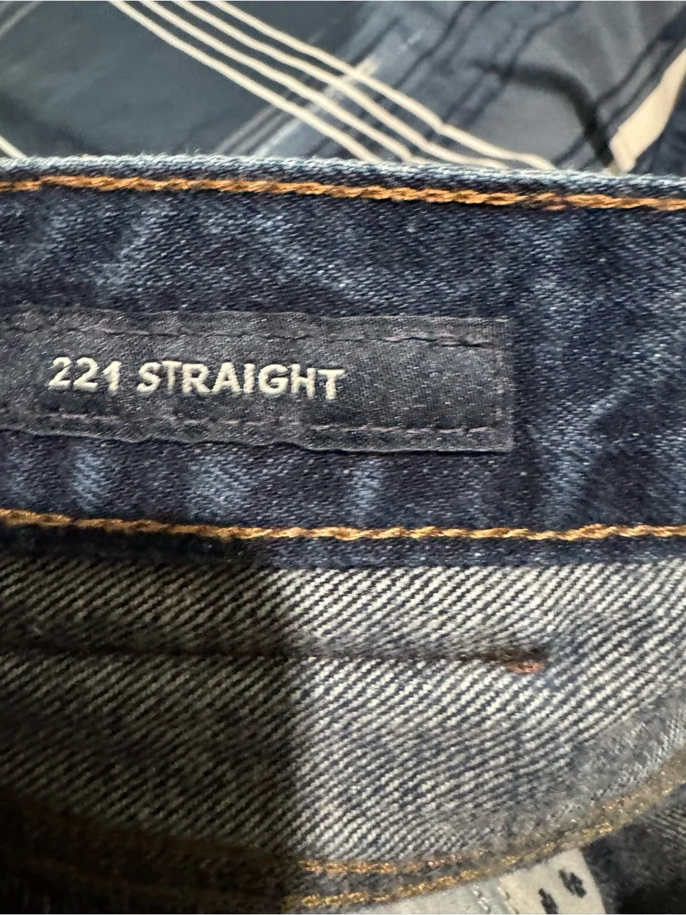 Lucky Brand Men’s Blue Denim Jeans with Brown Leather Patch